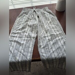 plaid wide leg work pants